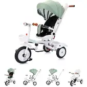 Chipolino Driewieler Futuro 2-in-1, inklapbaar, met bekerhouder, muziek, licht, Polyurethanwielen, groen
