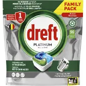 Dreft Platinum All In One Vaatwastabletten Original, 96 Capsules
