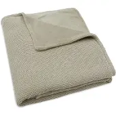 Jollein Deken Babybedje 100x150 Basic Knit Olive Green/Fleece