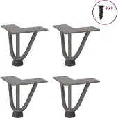 vidaXL Haarnadelpoten voor Salontafel 4 st 10 cm massief staal naturel