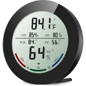 Oria Digitale Hygrometer & Thermometer – LCD Binnenklimaatmeter – Temperatuur & Luchtvochtigheid – Zwart – Zonder Batterijen