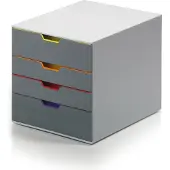 Durable VARICOLOR Ladekastje Kunststof Grijs 4 Lades 28 x 35,6 x 29,2 cm