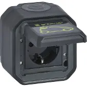 Legrand FR, AP, Green'Up, geaarde stekkerdoos, S L, EB, IP44, IK08, antraciet, 1 stuk.