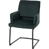 MCW Sledestoel -N60, eetkamerstoel keukenstoel, stof/textiel Oeko-Tex ~ groen
