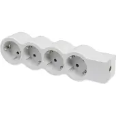 Legrand Flache Steckdosenleiste 4x Steckdose, ohne Kabel Kabel weiss-grau 694575