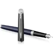 Waterman Hémisphère Vulpen | Zwarte en Blauwe lak met palladium-gecoate afwerkingen | roestvrijstalen fijne penpunt | met Geschenkdoos