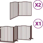 vidaXL Hondenhek inklapbaar 8 panelen 640 cm populierenhout bruin