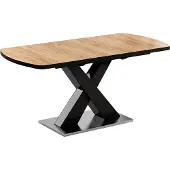 Vicco Eetkamertafel Chinto, Zwart/Eiken rustiek, 120-160 x 80 cm Uitschuifbaar