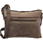 DeBoerLederwarenEnBijoux Hide en Stitches Schoudertas Idaho Donker Bruin