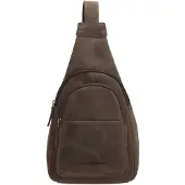 Hide & Stitches Hide en Stitches One Sling Rugzak Idaho Donker Bruin