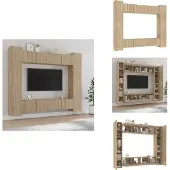 vidaXL Tv-kast - Tv-kasten - Tv-meubel - Hifi-meubel - 8-delige Tv-meubelset bewerkt hout sonoma eikenkleurig