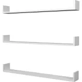 En.casa Wandplank set van 3 Höganäs 12x120x15 cm wit