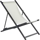 Beliani LOCRI II - Strandstoel - Beige/Zwart - Polyester