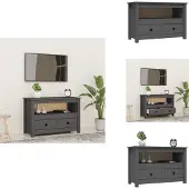 vidaXL Tv-meubel - Tv-meubels - Tv Standaard - Tv Unit - Tv-meubel 79x35x52 cm massief grenenhout grijs