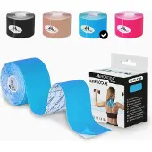 Mobiclinic - Kinesiotape - Model Mobitape - Neuromusculaire Kleefzwachtel - Spierpijnbestrijding - Elastisch - Waterdicht - Kinesiologie Bandage - Geschikt voor meerdere zones - Rol - 5x5 cm - Blauw