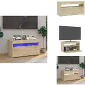 vidaXL Tv-kast - Tv-kasten - Tv-meubel - Tv-meubel Met LED-verlichting - Tv-meubel met LED-verlichting 75x35x40 cm sonoma eikenkleurig