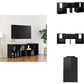 vidaXL Tv-kast - Tv-kasten - Tv-standaard - Tv-standaarden - Tv-meubel 104x30x52 cm bewerkt hout hoogglans zwart