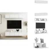 vidaXL Tv-meubelset - Tv-meubelsets - Tv Meubelset - Tv Meubelsets - Tv-meubelen 4 st 80x30x30 cm bewerkt hout wit