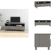 vidaXL Tv-meubel - Tv-meubelen - Tv Meubel - Tv Kast - Tv-meubel HAMAR 106x40x40 cm massief grenenhout lichtgrijs
