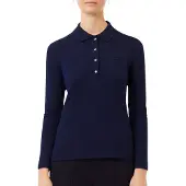 Lacoste Polo Women PF5464 Longsleeve Slim Fit Navy Blue-Maat 36