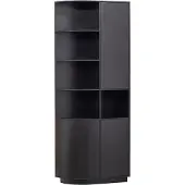 Woood Finca Opbergkast Rond Links - Zwart - 210x78x40