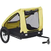 vidaXL Hondenfietstrailer geel en zwart