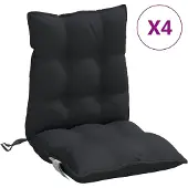vidaXL Stoelkussens 4 st lage rug oxford stof zwart