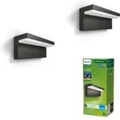 Philips LED-wandlamp buiten Bustan UE, zwart, Aluminium, Modern, LED wandlamp buiten