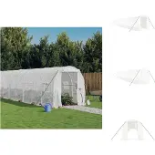 vidaXL Tuinkas met stalen frame 32 m² 16x2x2 m wit