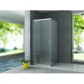 Aloni douchecabine, hoekinstap, schuifdeuren, frame chroom, 80x80x195 cm