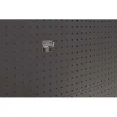 Bott Perfo Plus beugelhaak, B 50 mm, verhoogd haakuiteinde, met brede bodemplaat, gegalvaniseerd metaal, zilver, 5 stuks