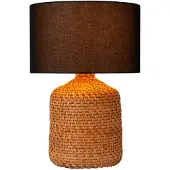Lucide Schemerlamp Arrah Ø 35cm - zeegras met zwarte kap