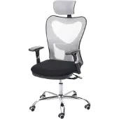 Mendler Bureaustoel -F13, bureaustoel draaistoel, schuiffunctie 150kg belastbaar stof/textiel ~ zwart/grijs