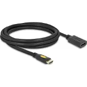 DeLOCK 83080 HDMI-kabel HDMI Verlengkabel HDMI-A-stekker, HDMI-A-bus 2.00 m Zwart 4K UHD, Vergulde steekcontacten