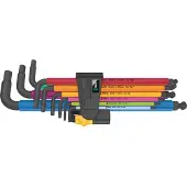 Wera 05022640001 9-delige 950/9 Hex-Plus Multicolour Imperial 2 BlackLaser Inbussleutelset - Inch - 5/16"-3/8"