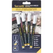 Securit krijtmarker small wit, blister met 4 stuks