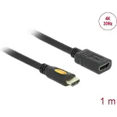 DeLOCK - 1.4 High Speed HDMI verlengkabel (m/f) - 1 m - Zwart