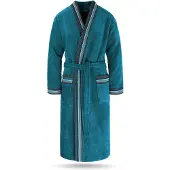Normani Badjas lang turquoise / cyaan blauw / bordeaux / wit