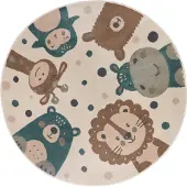 Home Collection Vloerkleed Kids Animal Party Rond 140 ø cm