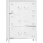 En.casa Bureaukast Hamina 113x80x40 cm staal wit