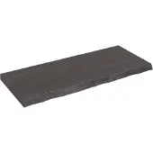 vidaXL Wastafelblad 120x50x(2-6) cm behandeld massief hout donkerbruin