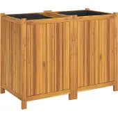 vidaXL Plantenbak met voering 100x50x75 cm massief acaciahout