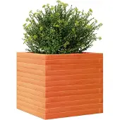 vidaXL Plantenbak 50x50x45,5 cm massief grenenhout wasbruin