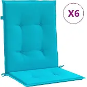 vidaXL Stoelkussens 6 st lage rug stof turquoise