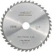 Metabo Precision Cut Wood Zaagblad voor Hout 216x30X1,8mm 40T