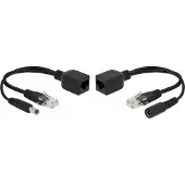 DeLOCK Passieve Power over Ethernet (PoE) adapter kit - RJ45 + DC 5,5 x 2,5 mm / zwart - 0,20 meter