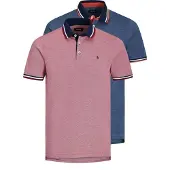 Jack & Jones Shirt 'JJEPaulos' donkerblauw / lichtrood / zwart / wit
