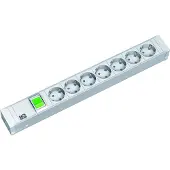 Bachmann 19" 1,5U 7xCEE7/3 1xpower schakelaar 2,0m CEE7/7