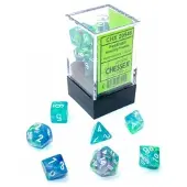 Chessex Mini Polydice Dobbelsteen Set Blauw (7 stuks)