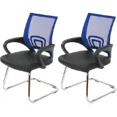 MCW Set van 2 vergaderstoelen Ancona, bezoekersstoel, kunstleer MVG-gecertificeerd ~ blauw